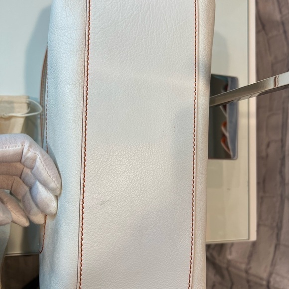 CELINE White Boston Shoulder Bag Leather - Picture 11 of 14